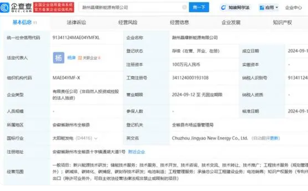 億晶光電在寧夏投資成立新公司 含電池制造業務